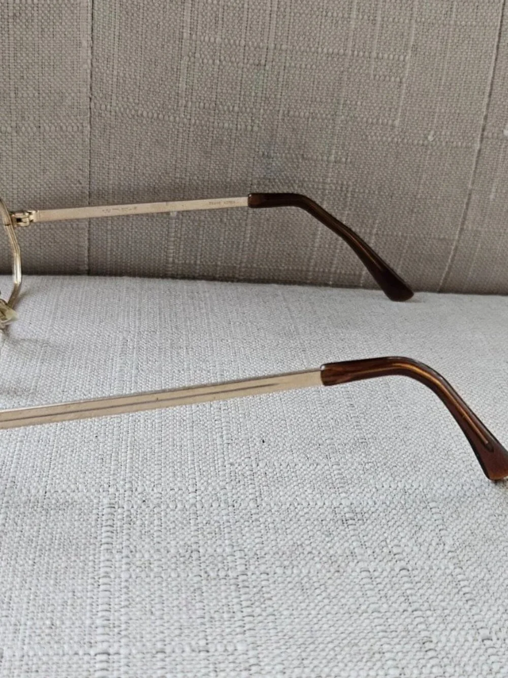 Vintage HEX-O-K Eyeglasses Frame Gold Tone Eyewear Glasses Frame Korea